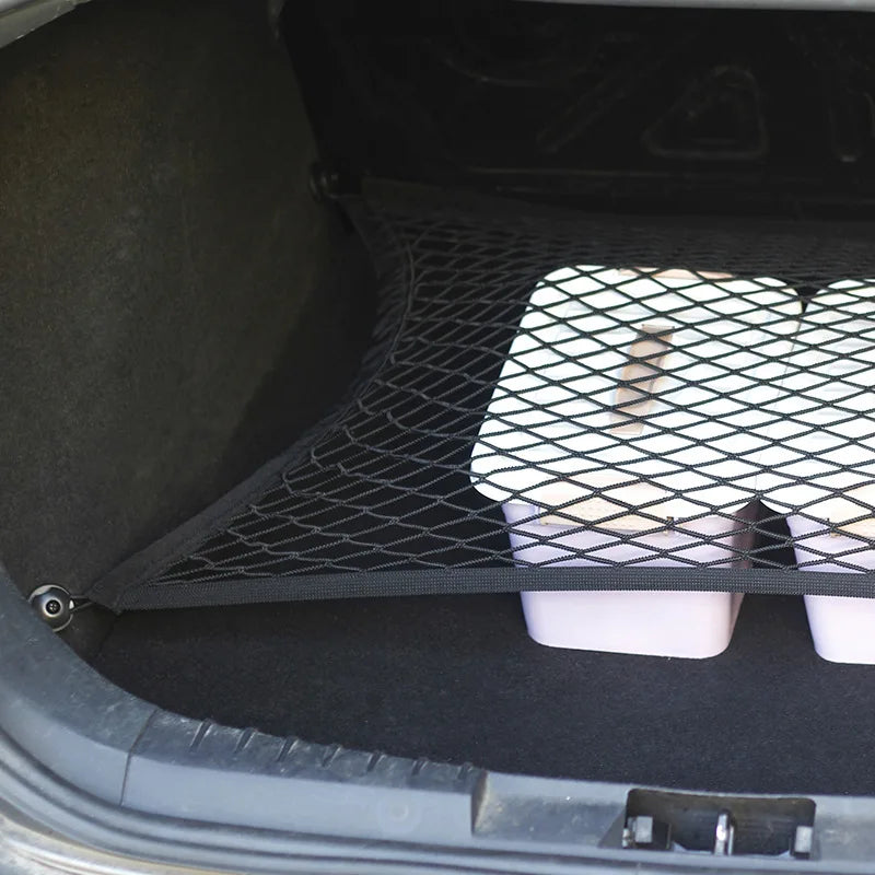 Car Trunk Hooks Organizer | Rear Cargo Mounting Luggage Net Fastener with Screw & Adhesive Tape Kit