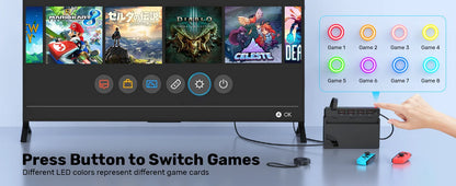 Nintendo Switch OLED Game Switcher — One-Key Fast Switching Multi-Game Card Reader with 5M Wireless Control Accessory