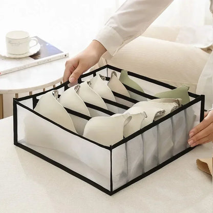 Foldable Underwear Drawer Organizer - Closet Storage Box Divider for Underpants, Socks, Bras & Clothing Accessories
