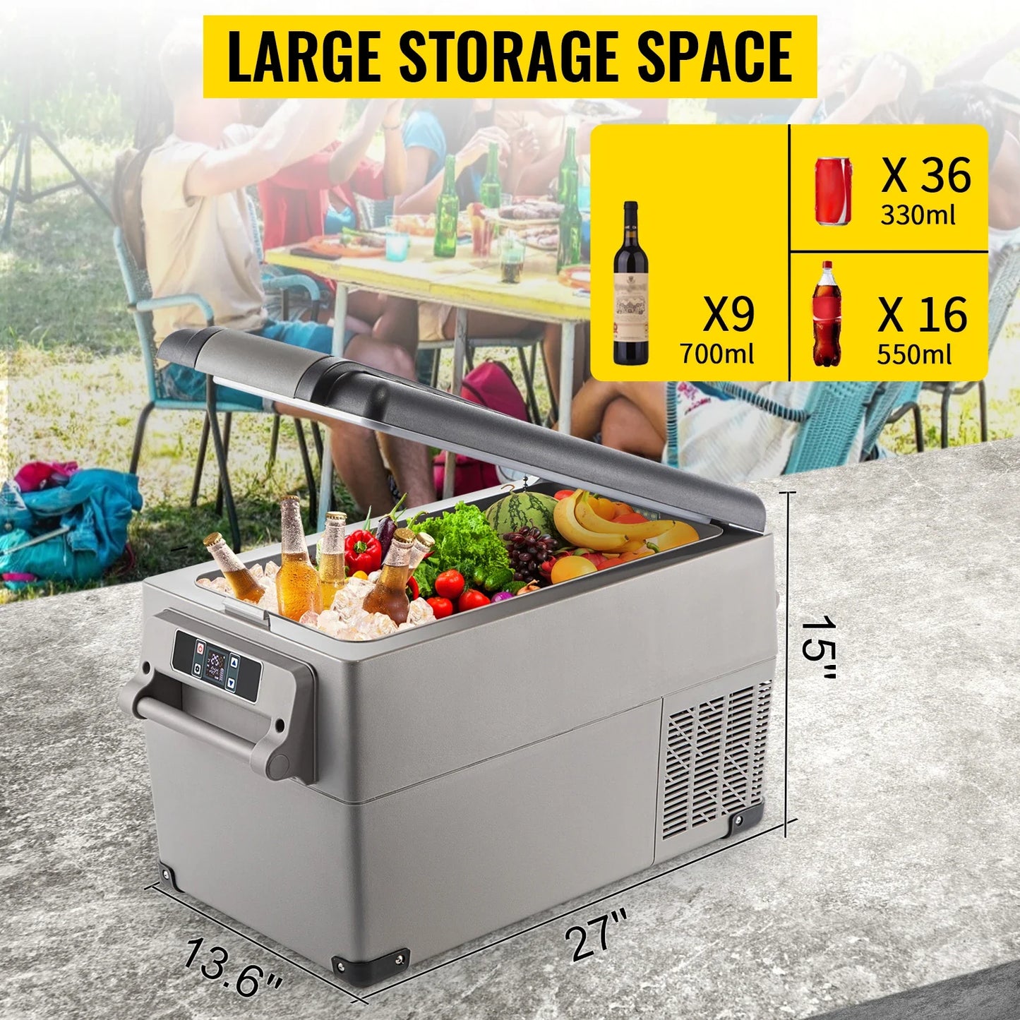 SucceBuy Portable Car Refrigerator Mini Fridge — 20L–55L Compressor Cooler DC 110-240V Ice Box for Camping