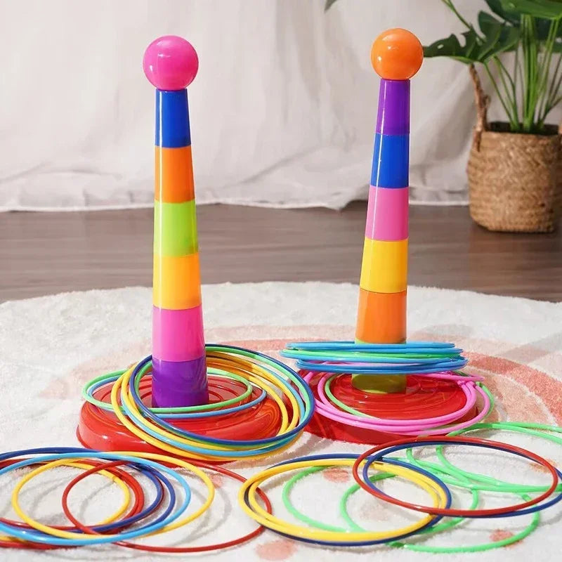 Kids Throw Ring Stacking Circle Game Toy – Interactive Indoor & Outdoor Parent-Child Educational Early Learning Fun Gift