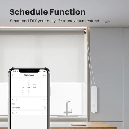 AVATTO Tuya Zigbee Motorized Roller Shutter Blinds – Chain Drive with Built-in Lithium Battery, Alexa/Google Home Compatible