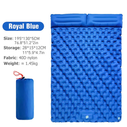 WESTTUNE Double Inflatable Air Mattress – Built-in Pillow Sleeping Pad for Camping, Travel, and Hiking