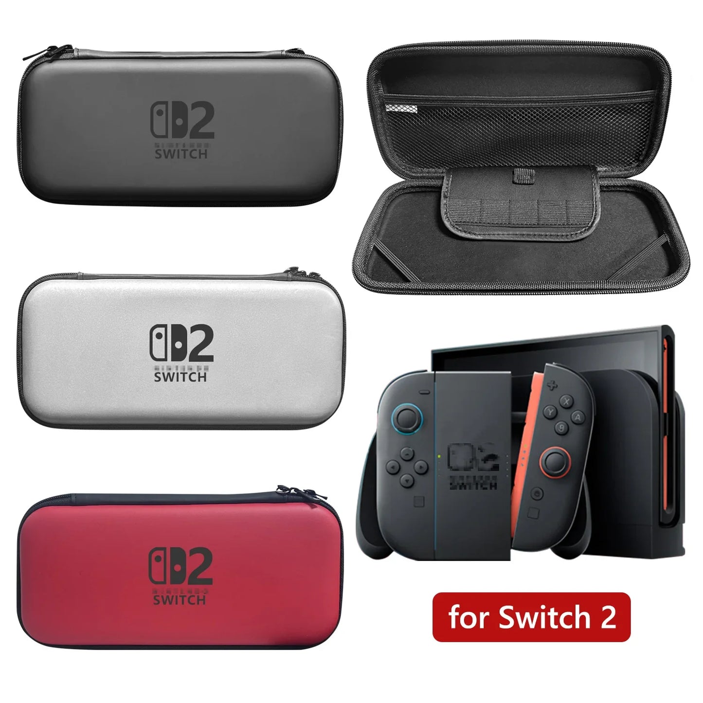 Slim Waterproof EVA Hard Shell Travel Carrying Case for 2025 Switch 2 Accessories – Protective Storage Hand Bag