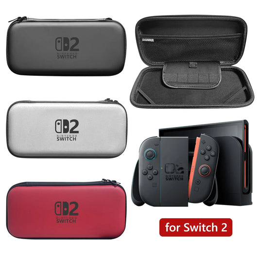 Slim Waterproof EVA Hard Shell Travel Carrying Case for 2025 Switch 2 Accessories – Protective Storage Hand Bag