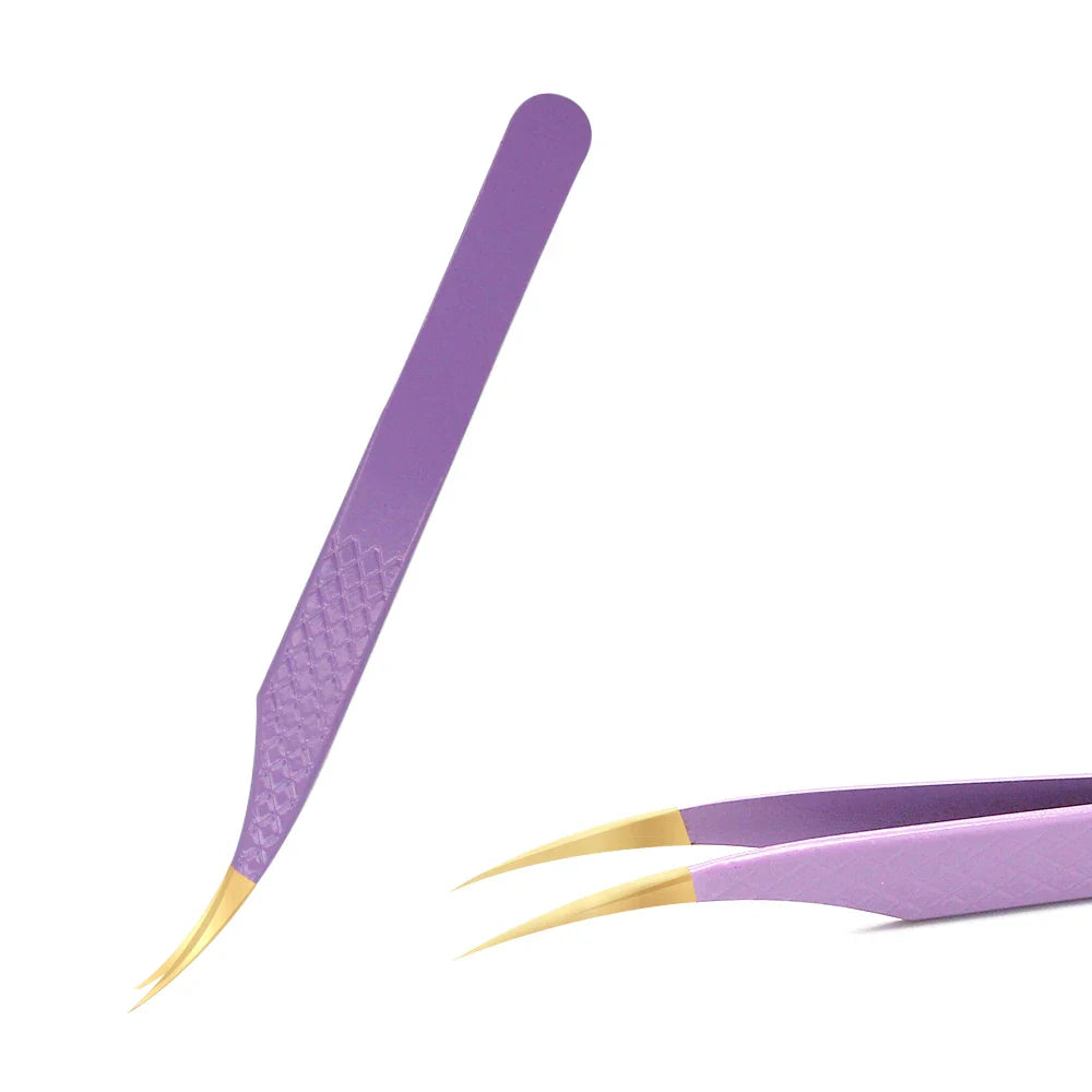 AILEISHI Eyelash Tweezers — Stainless Steel High Precision Anti-Static Extension Tool