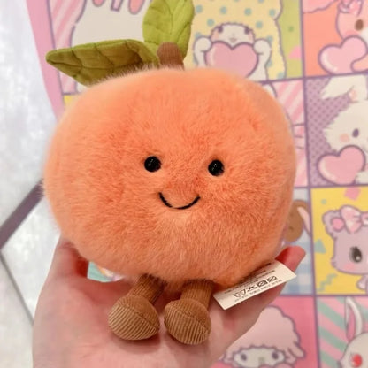 Kawaii Peach with Legs Doll – Smiling Face Fruit Cosplay Cushion, Sofa Decor, Perfect for Kids' Birthday Gifts