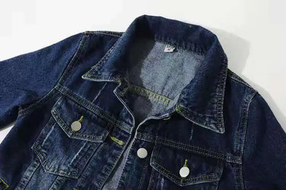 Women’s Denim Jacket – Spring & Autumn Short Coat, Casual Pink Jean Jackets, Loose Purple, Yellow & Blue Outerwear Tops