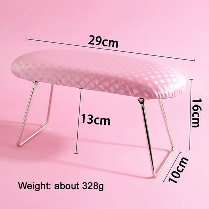 Waterproof Plaid Leather Nail Arm Rest Pillow – Soft Manicure Wrist Support Cushion