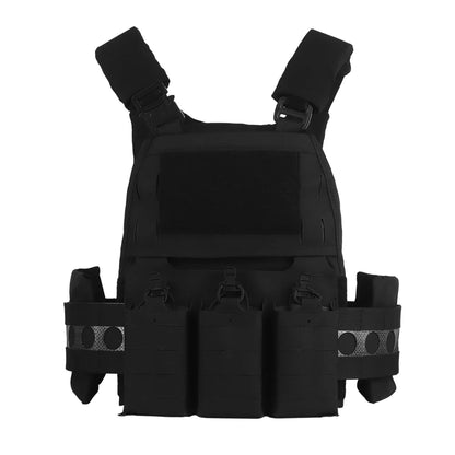 Tactical Vest Ferro Plate Carrier V5 – Military Hunting Airsoft Body Armor with Portable MOLLE System & Triple Magazine Pouch