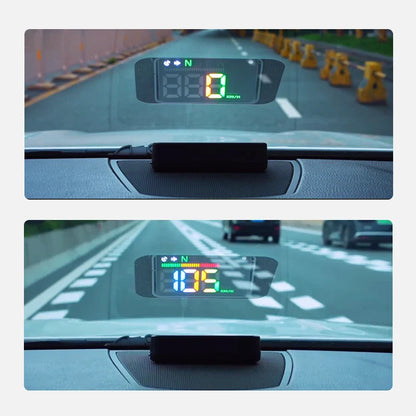 KWHUD GPS Head-Up Display Speedometer – Digital Windshield Projector USB Plug & Play Car Speed Monitoring Device