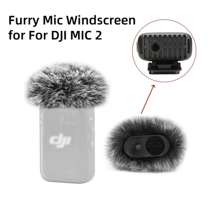 Furry Windscreen for DJI MIC 2 – Lavalier Microphone Wind Muff for Noise Reduction