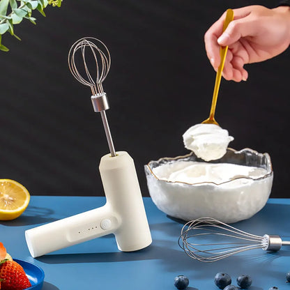 Wireless Electric Handheld Mixer – 3-Speed Portable Egg Beater for Baking, Dough & Cream
