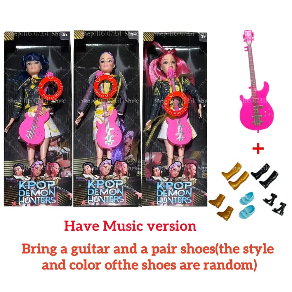 K-Pop Demon Hunters Humanoid Dolls — Mira, Rumi & Zoey (Music & No-Music) | Articulated Christmas Gift Box