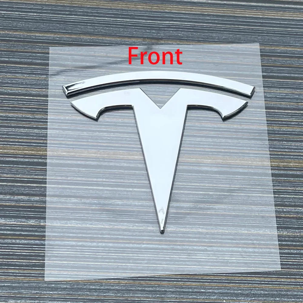 Tesla Model 3 & Y Logo Sticker – Front Hood & Rear Trunk Badge Car Accessory