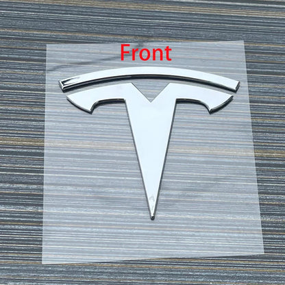 Tesla Model 3 & Y Logo Sticker – Front Hood & Rear Trunk Badge Car Accessory