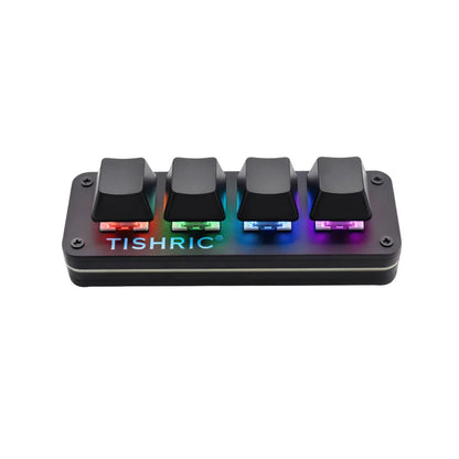 TISHRIC RGB Mini Macro Mechanical Keypad – 3/4/6-Key Hot Swap Programmable Gaming & Multimedia Keyboard