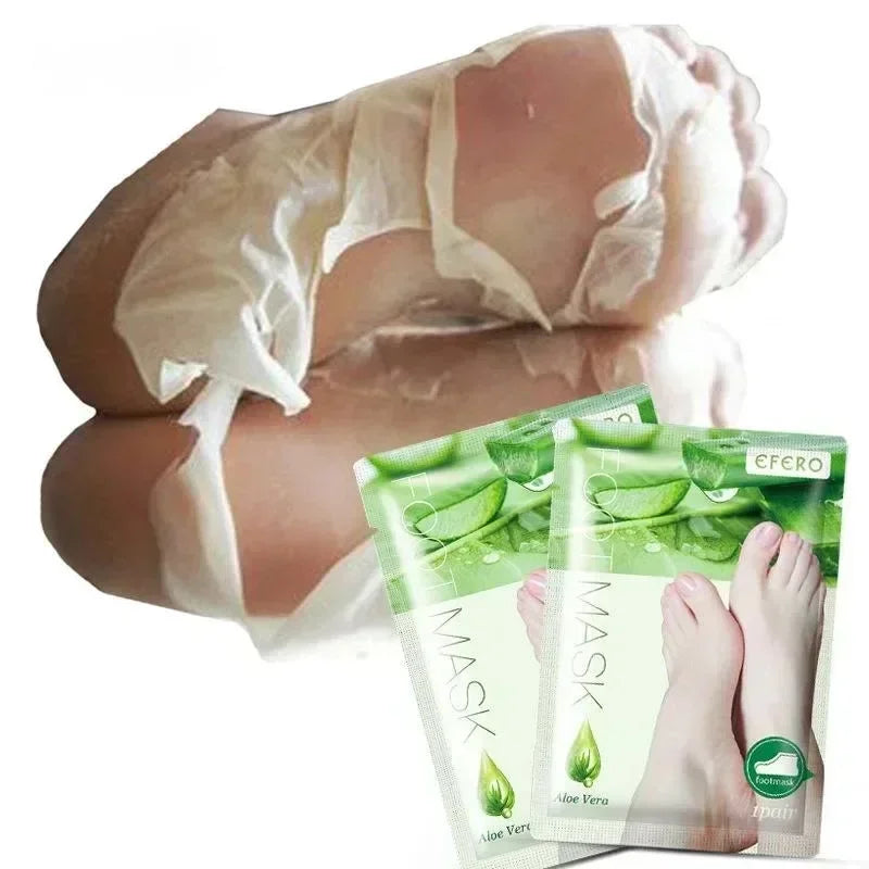 Aloe Vera Foot Mask & Peeling Socks – Exfoliating Scrub for Legs & Feet, Anti-Crack Heel Treatment, Pedicure Skin Removal Patch