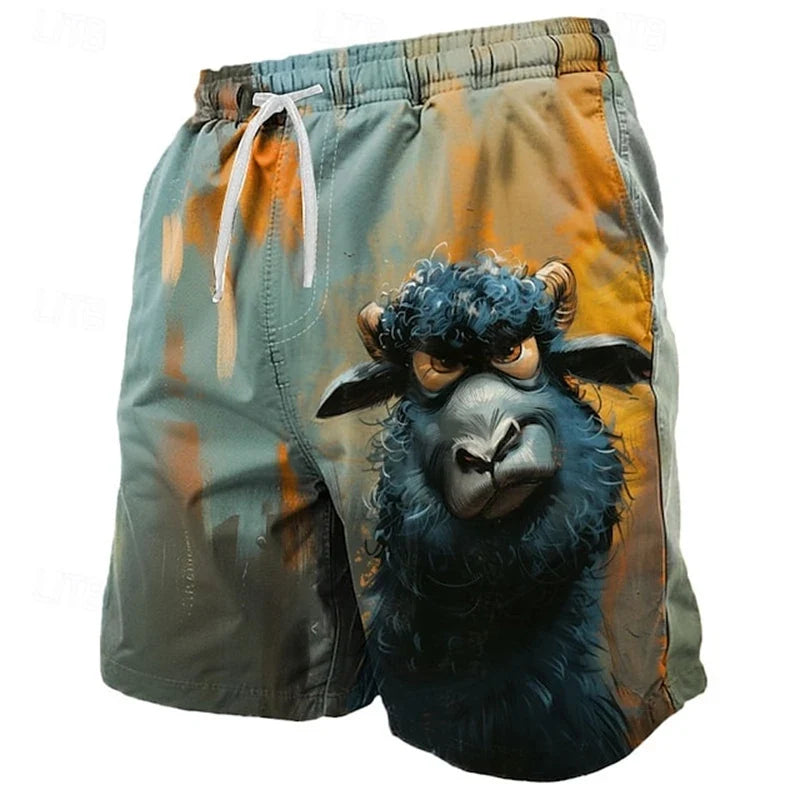 Funny Animal 3D Beach Shorts - Unisex Summer Swim Trunks for Kids & Vacation Wear
