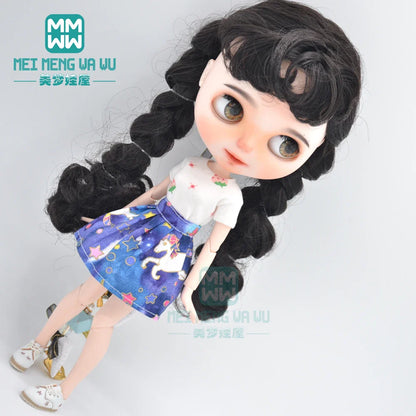 Blythe Doll Accessories Set – Fashion Sweatshirt, Shoe Covers & Sneakers for Blythe & Azone Dolls, Christmas Gift