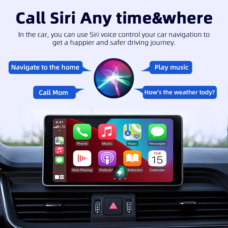 JMCQ Mini Wireless CarPlay and Android Auto Adapter - Wired to Wireless Box for Toyota, Mazda, Nissan, Suzuki, Kia, Ford, Skoda, Hyundai