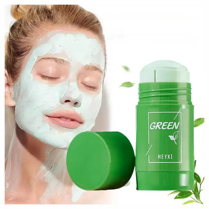Green Tea & Eggplant Mud Face Mask – Deep Cleansing, Oil Control, Antioxidant, Pore Shrinking, Blackhead Removal, Refreshing Skin Treatment