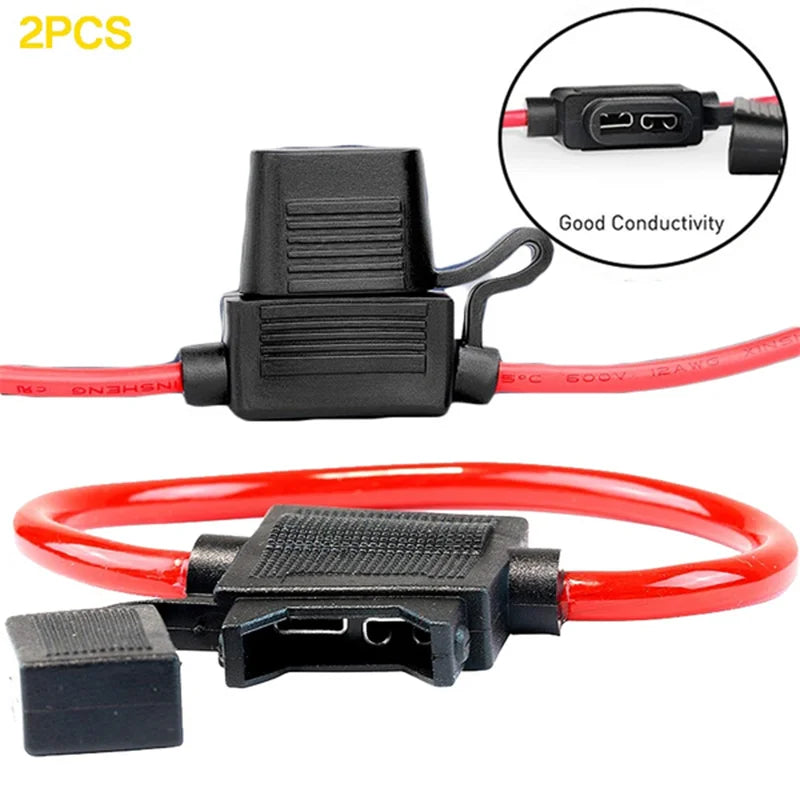 Mini Blade Car Fuse Holder Adapter Box - 12V 30A In-Line Cutoff Switch Socket, Splash-proof, Damp Proof, Waterproof Fuse Socket