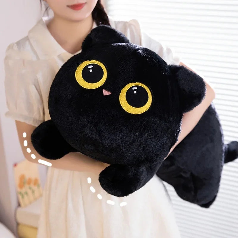 Cute Cat Lying Plush Doll Pillow – Kawaii Cartoon Stuffed Toy for Home, Office & Valentine’s Day Gift
