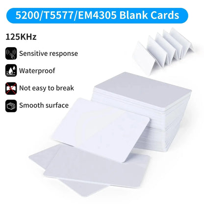 10/20PCS Rewritable 125KHz RFID T5577/5200/EM4305 Blank Access Control Cards – Smart Key Cards for Reading, Writing & Cloning