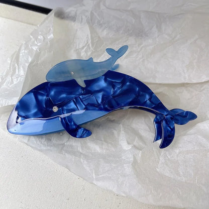 Ocean Beach Series Hair Claw | Hippocampus, Jellyfish & Dolphin Acetate Hair Clip for Women & Girls
