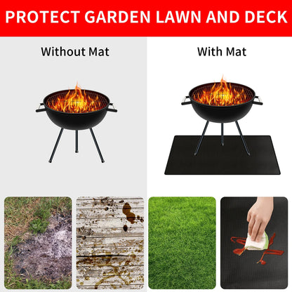Large Fire Blanket & Grill Mat – Double-Sided Fireproof, Oil-Proof, Waterproof BBQ Protector for Grill & Fireplace