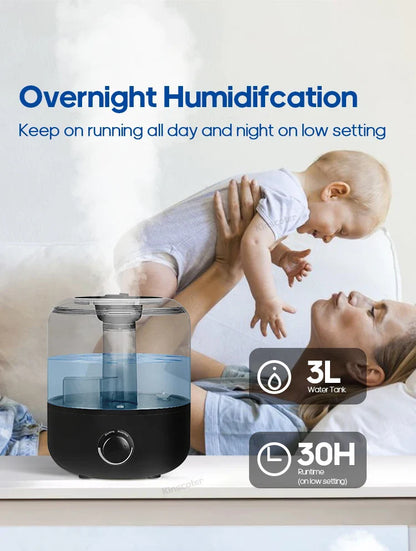 KINSCOTER 3L Air Humidifier – Large Capacity Aroma Diffuser with Remote Control & Timer for Home and Plants
