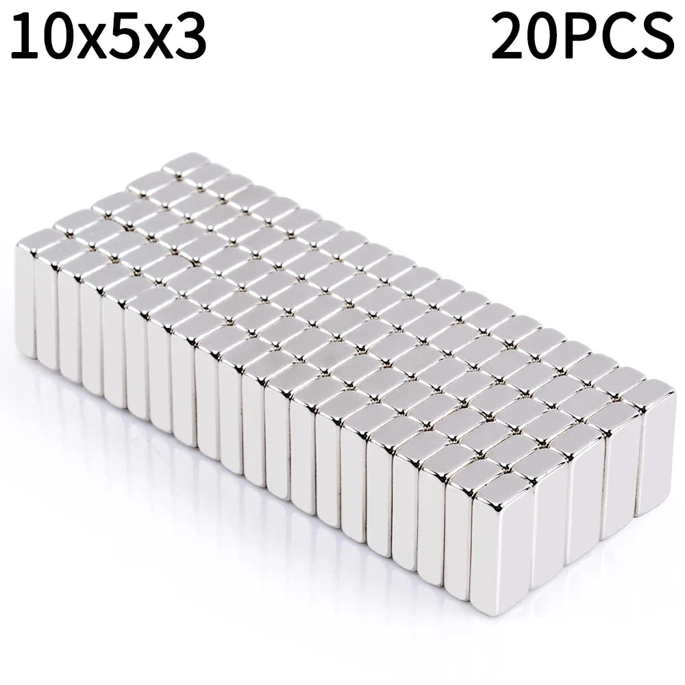 Super Strong Square Block Magnets Set - 20-100 PCS Powerful Neodymium Magnets for DIY & Refrigerator Use