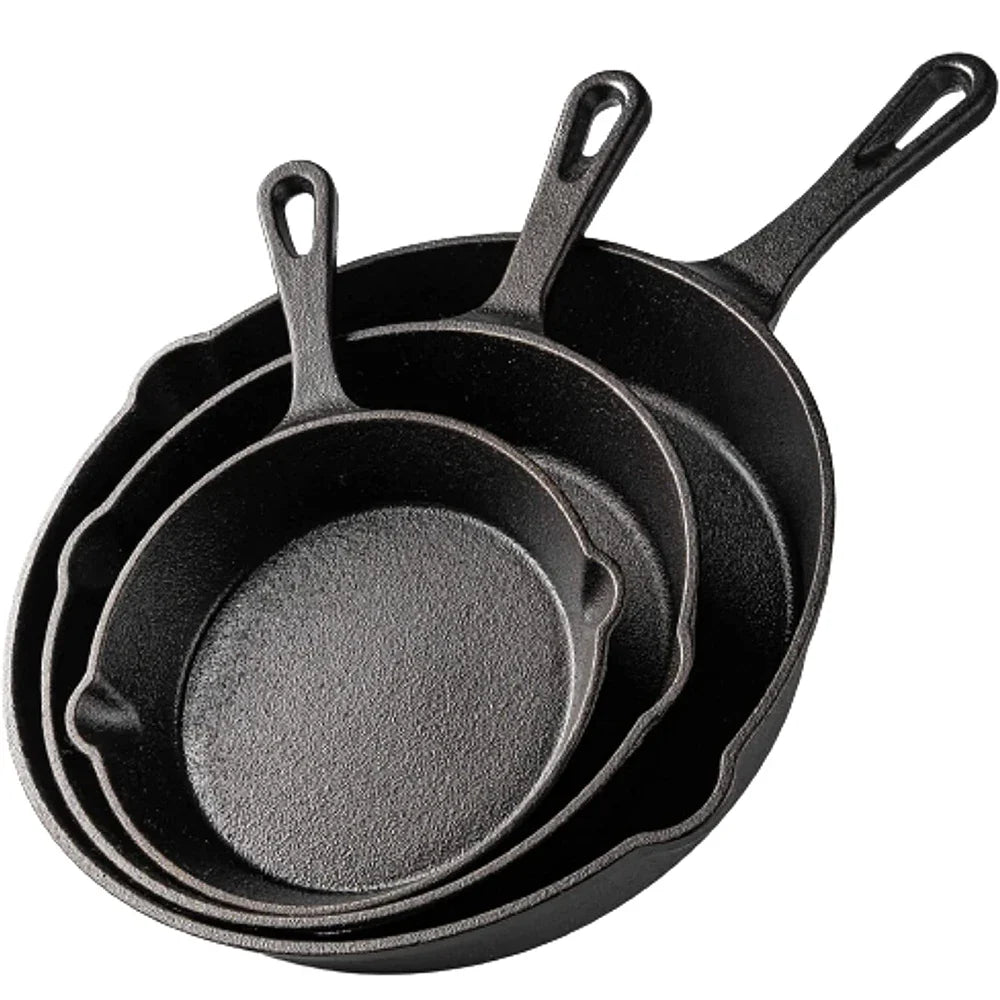 Cast Iron Frying Pan – 14/16/20cm Non-Stick Skillet for Omelettes, Pancakes & Induction Cooking