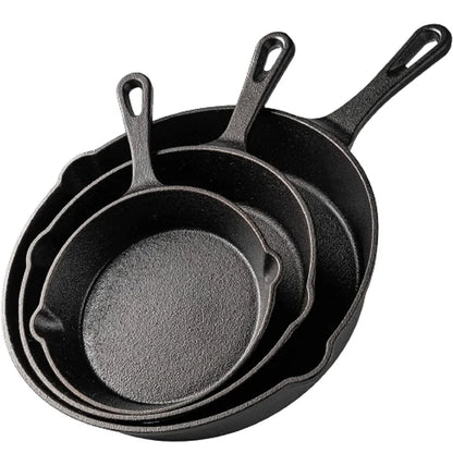 Cast Iron Frying Pan – 14/16/20cm Non-Stick Skillet for Omelettes, Pancakes & Induction Cooking