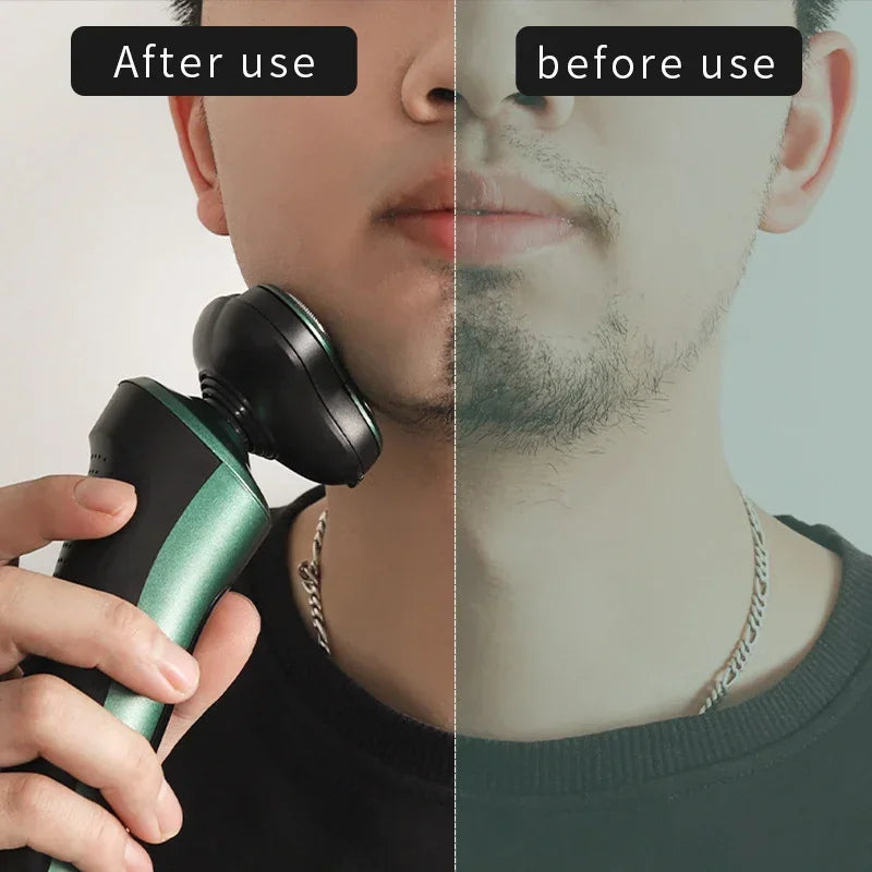 Smart Electric Shaver with LCD Display – 3-Head Floating Rechargeable Razor for Men, USB Charging Beard Trimmer & Washable Grooming Tool