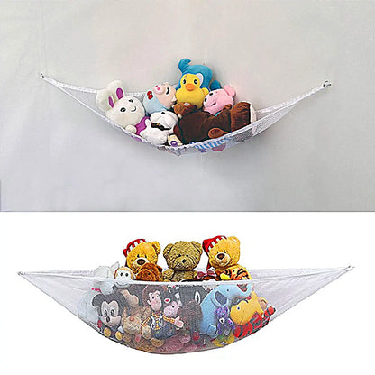 Triangle Large Plush Toys Storage Hammock - Mesh Bag Organizer for Children's Stuffed Toys Room Storage