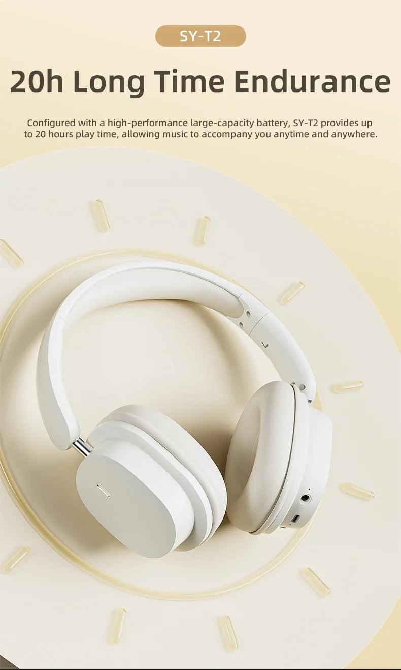 SY-T2 Bluetooth Headset – High-Quality Noise Reduction Wireless Headphones with Microphone for Gamers