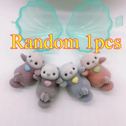 Genuine YELL Gashapon Capsule Toy – Kawaii Flocking Otter Figures for Kids, Desk & Collectible Decor