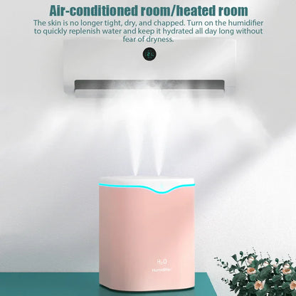 2000ML USB Air Humidifier with Double Spray Ports – Essential Oil Aromatherapy Cool Mist Maker for Home & Office