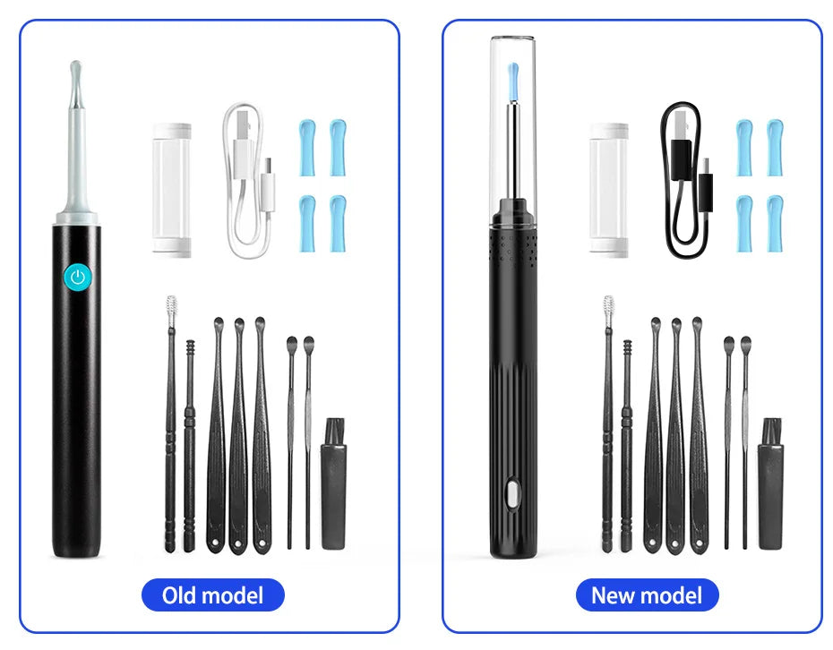 Wireless Visual Ear Endoscope Camera – 5MP Ear Cleaning Tools with Safe Silicone Earpick, Luminous Otoscope & Ear Wax Remover