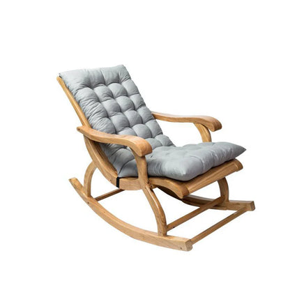 Outdoor Rocking Chair Cushion – Thick Quilted Suede Seat Pad with Pearl Cotton Filling, Soft Garden Chair Cushion with Ties