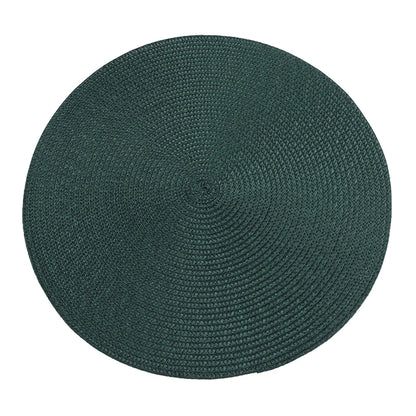 38cm Round Braided Tableware Mat – Washable, Anti-Slip, Heat-Resistant Dining Placemat and Drink Coaster for Home Decor