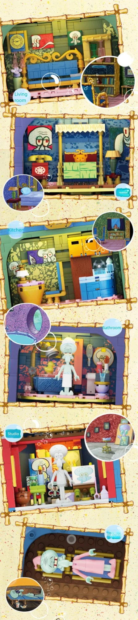 SpongeBob Krusty Krab Building Blocks – Creative Canteen Scene Model Bricks Desktop Toy for Kids