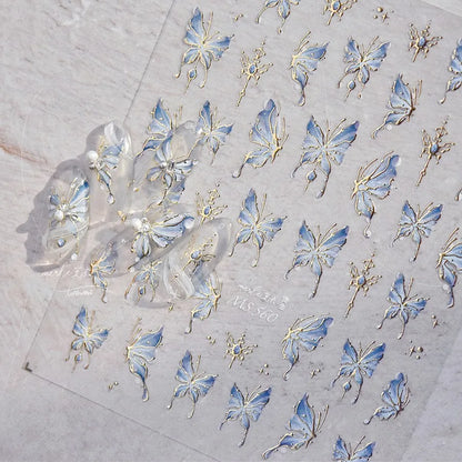 5D Glitter Butterfly Nail Sticker – Kawaii Aurora Nail Art Decal for DIY Manicure & Nail Decorations
