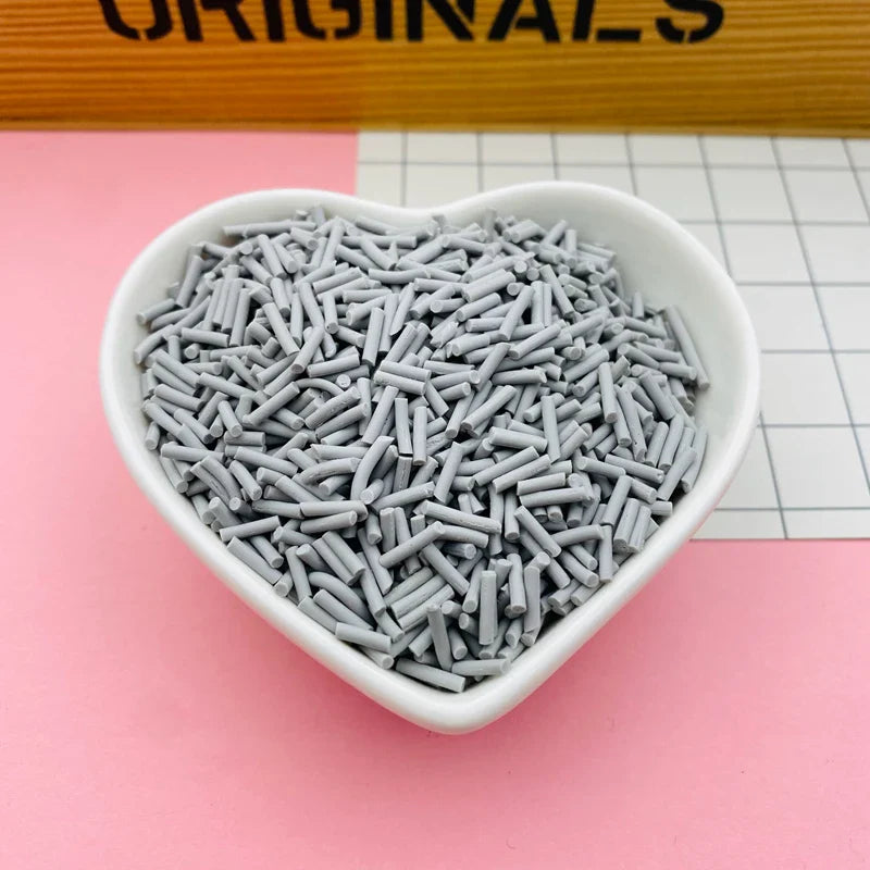 100g Colorful Long Clay Sprinkles – 5-6mm DIY Craft Decorations for Phone Deco & Creative Projects