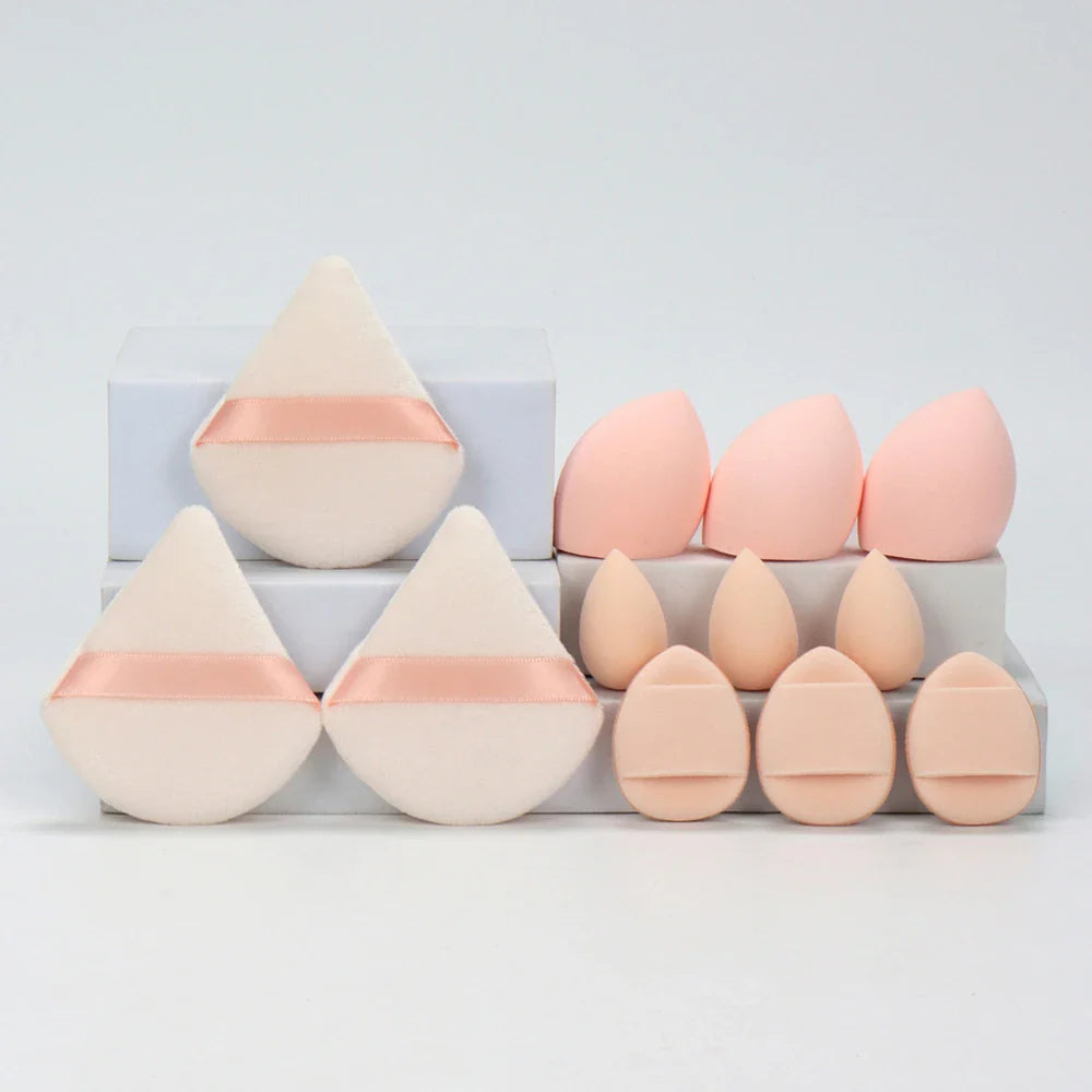 12PCS Velvet Triangle Makeup Sponges – Mini Finger Puffs & Beauty Eggs for Foundation and Liquid Makeup