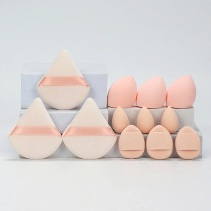 12PCS Velvet Triangle Makeup Sponges – Mini Finger Puffs & Beauty Eggs for Foundation and Liquid Makeup