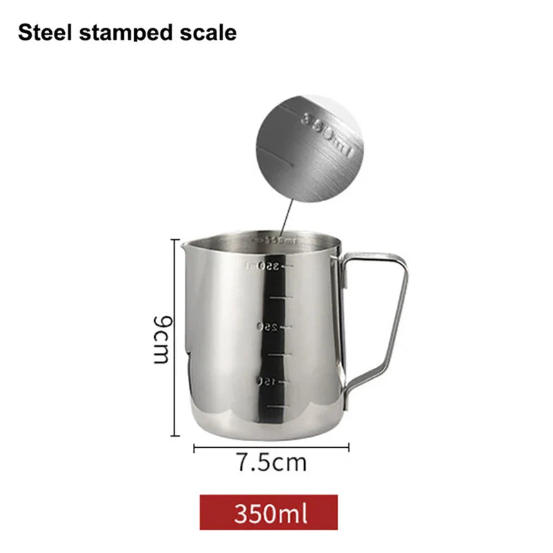 Stainless Steel Milk Frothing Pitcher Jug – 100ML–2000ML Espresso Barista Latte & Cappuccino Cream Foam Maker Cup