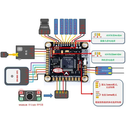 F4V3S Plus Flight Controller Stack — Betaflight F4 V3S + BLS 45A/60A 4-in-1 ESC for FPV Quadcopter (Mark4 APEX)